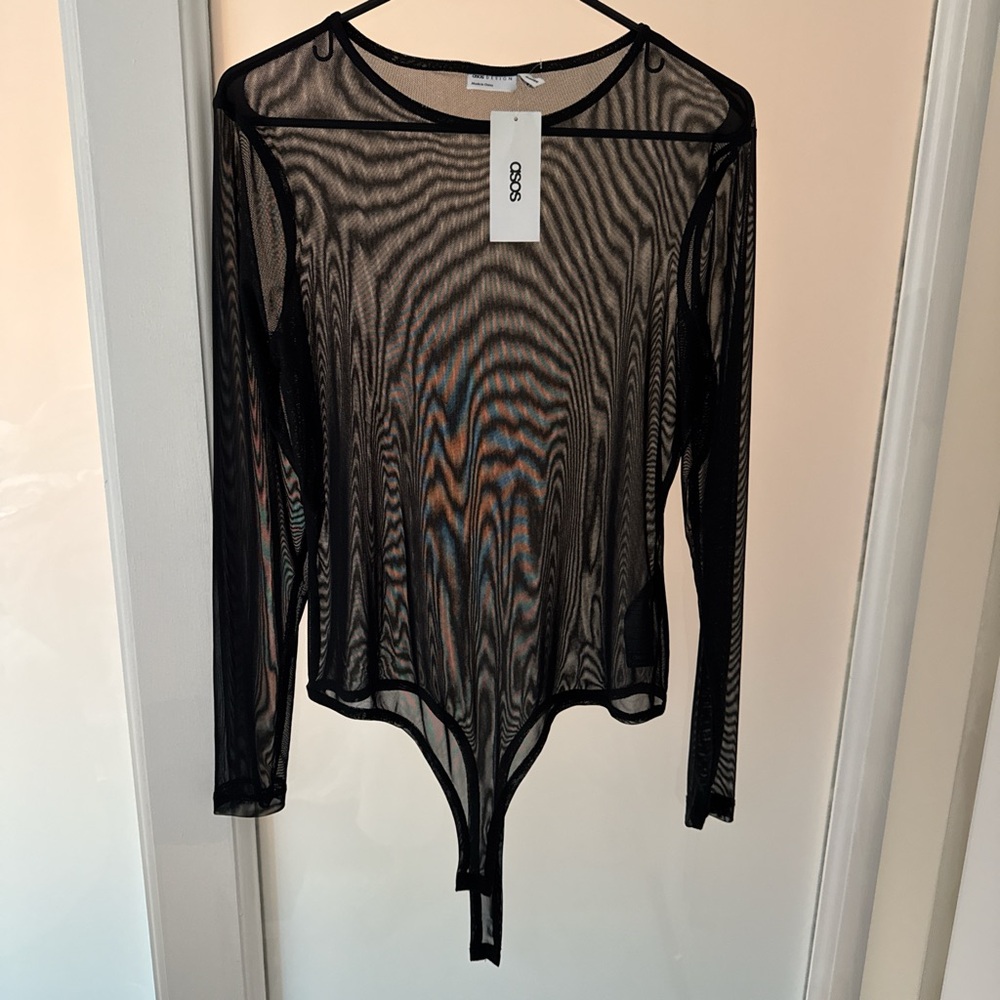 ASOS Sheer Black Mesh Bodysuit